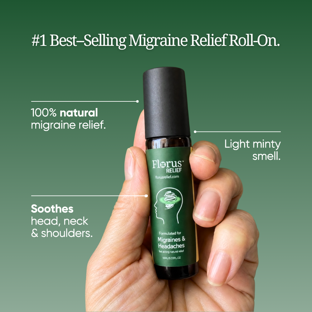 Florus Relief migraine relief roll-on for fast natural migraine relief